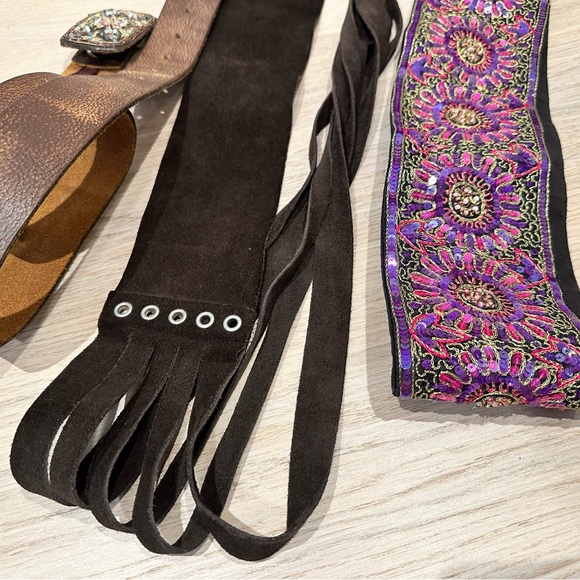 Bundle of 6 vintage belts, festival style - Picture 3 of 5